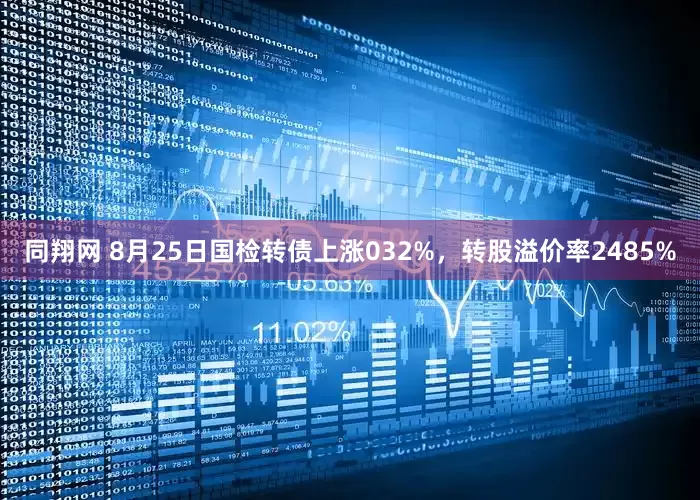 同翔网 8月25日国检转债上涨032%，转股溢价率2485%